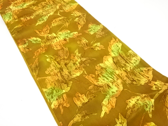 JAPANESE FUKURO OBI / MATELASSE / WOVEN BRANCH FLOWER